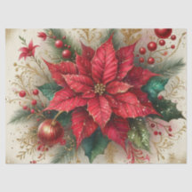 Weihnachts-Blume Red Poinsettia Tissue Paper