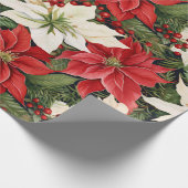 Weihnachts-Blume Red White Geschenkpapier (Ecke)