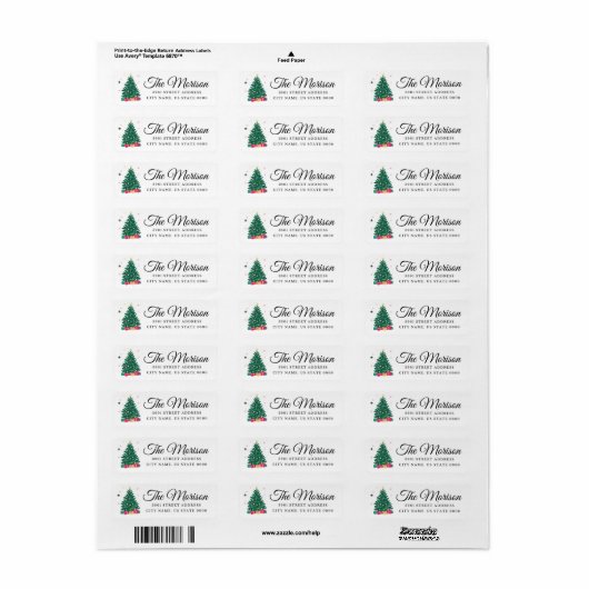 Weihnachts-Blume-Rücksendeadresse (Vorne)