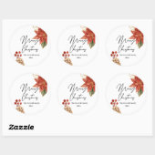 Weihnachts-Blume Runder Aufkleber (Blatt)