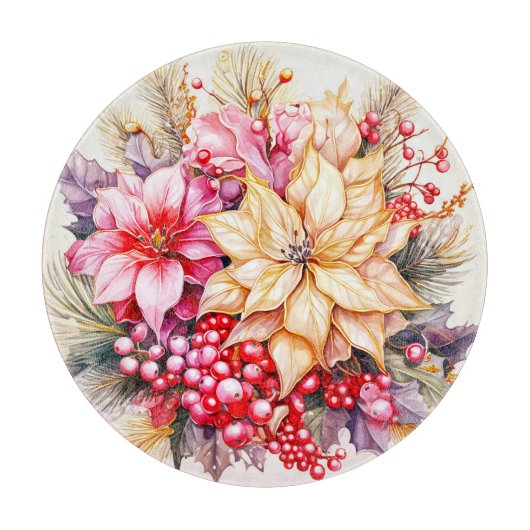 Weihnachts-Blume Schneidebrett (Vorderseite)