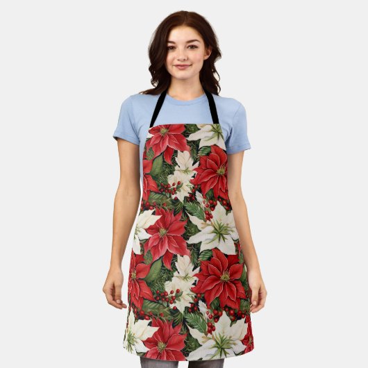 Weihnachts-Blume Schürze (Getragen)
