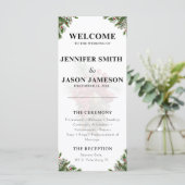 Weihnachts-Blume Thema Hochzeit Programm (Stehend Vorderseite)