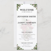 Weihnachts-Blume Thema Hochzeit Programm (Vorderseite)