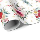 Weihnachts-Blume und Evergreens-Muster Geschenkpapier (Rolleneckpunkt)