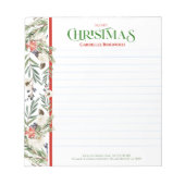 Weihnachts-Blume und Evergres-Grenze Notizblock (Vorderseite)