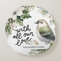 Weihnachts-Blume und Vogelkissen - mit Liebe