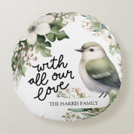 Weihnachts-Blume und Vogelkissen - mit Liebe Rundes Kissen