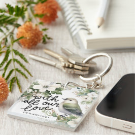 Weihnachts-Blume und Vogelkissen - mit Liebe Schlüsselanhänger