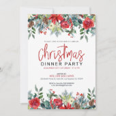 Weihnachts-Blume und Winterfolienrahmen Einladung (Vorderseite)