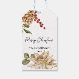 Weihnachts-Blume Wasserfarbe Geschenkanhänger