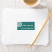 Weihnachts-Blume-Weihnachtsgeschenk Tag aquamarin Adressaufkleber (Insitu)