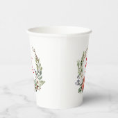 Weihnachts-Blume Wreath Custom Monogram Pappbecher (Rechts)