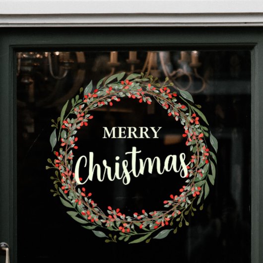 Weihnachts-Blume Wreath Frohe Weihnachten Fensteraufkleber