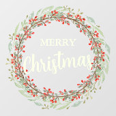 Weihnachts-Blume Wreath Frohe Weihnachten Fensteraufkleber (Blatt)