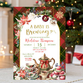 Weihnachts-Blumen-Baby-Brew-Teeparty-Baby-Dusche Einladung