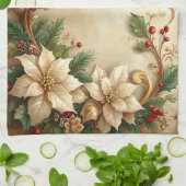 Weihnachts-Blumen-Feiertag-Küchentuch Geschirrtuch (Gefaltet)