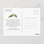 Weihnachts-Blumen-Feiertags-Postkarte Postkarte (Rückseite)
