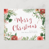 Weihnachts-Blumen-Feiertags-Postkarte Postkarte (Vorderseite)