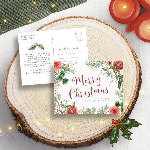 Weihnachts-Blumen-Feiertags-Postkarte Postkarte