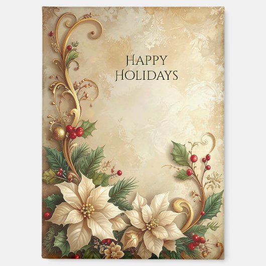 Weihnachts-Blumen-Feiertagsmagnet Magnet (Vorderseite)