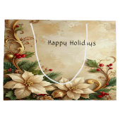 Weihnachts-Blumen-Geschenktasche Große Geschenktüte (Rückseite)