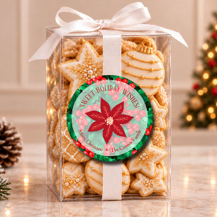 Weihnachts-Blumen-Hausgemachtes-Festtags-Backen Runder Aufkleber