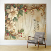 Weihnachts-Blumen-Holiday-Hintergrund Wandteppich (Beispiel (Horizontal))