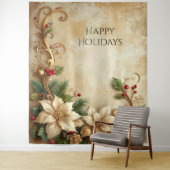 Weihnachts-Blumen-Holiday-Hintergrund Wandteppich (Beispiel)