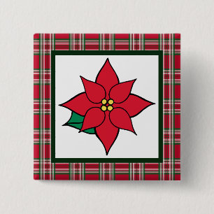 Weihnachts-Blumen-Schalter-Anstecknadel Button