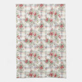 Weihnachts-Blumen-Tartan-Karo | Geschirrtuch (Vertikal)