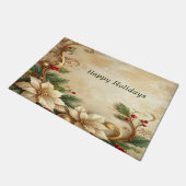 Weihnachts-Blumen-Türmatte Fußmatte (Schrägansicht)