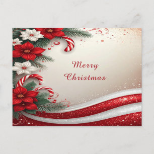 Weihnachts-Blumen-Zuckerhut-Feiertags-Postkarte Postkarte
