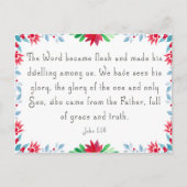 Weihnachts Blumenbibel Verse Postkarte (Vorderseite)