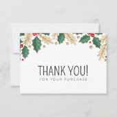 Weihnachts-Blumenblätterung Dankeskarte (Vorderseite)