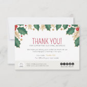 Weihnachts-Blumenblätterung Dankeskarte (Rückseite)