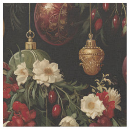 Weihnachts-Blumendekorationen auf Schwarz Stoff