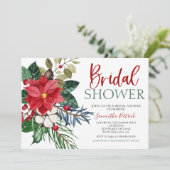 Weihnachts-Blumendusche Einladung (Stehend Vorderseite)