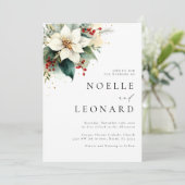 Weihnachts-Blumenhochzeit Einladung (Stehend Vorderseite)
