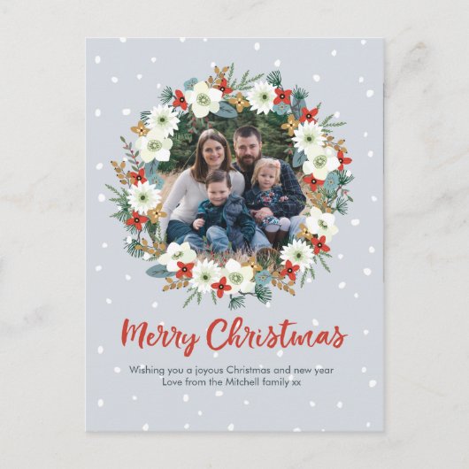 Weihnachts-Blumenkarte Feiertagspostkarte (Vorderseite)