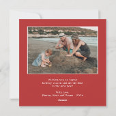 Weihnachts-Blumenkartentafel mit 2 Fotos Feiertagskarte (Rückseite)