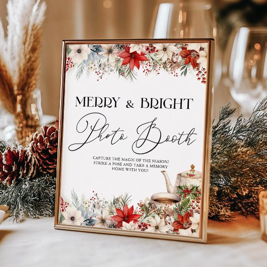 Weihnachts Blumenkost Tee Party Foto Stand Poster