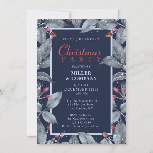 Weihnachts-Blumenladen Modernes Weihnachtsfest im Einladung (Vorderseite)