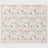 Weihnachts-Blumenmuster Geschenkpapier (Flach)