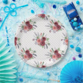 Weihnachts-Blumenmuster Pappteller (Party)