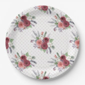 Weihnachts-Blumenmuster Pappteller (Vorderseite)