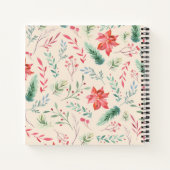 Weihnachts-Blumenmuster-Ribbon-Monogramm Notizblock (Rückseite)
