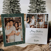 Weihnachts-Blumenrahmen-Foto Einladung