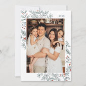 Weihnachts-Blumenrahmen-Foto Einladung (Vorderseite)