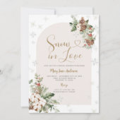 Weihnachts-Blumenschnee in der Liebe Winter Brautp Einladung (Vorderseite)